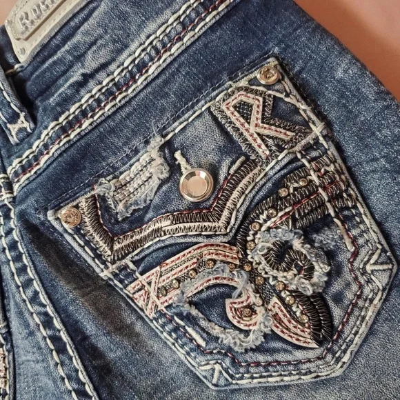 Rock Revival Women's Dark Blue Boot Cut Jeans - Picture 4 of 6